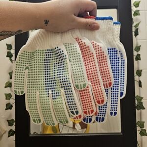 3 Pairs Colorful Dotted Grip Gloves